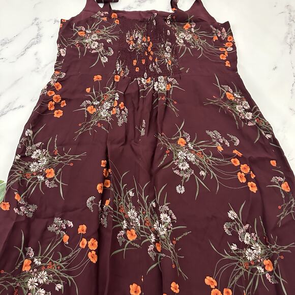 Reformation Twilight Midi Dress Size 18 Emmeline Purple Poppy Floral Tie Sleeve - Picture 11 of 12